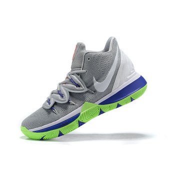 2019 Nike Kyrie 5 Wolf Grey White-Lime Blast AQ2456-099 Shoes